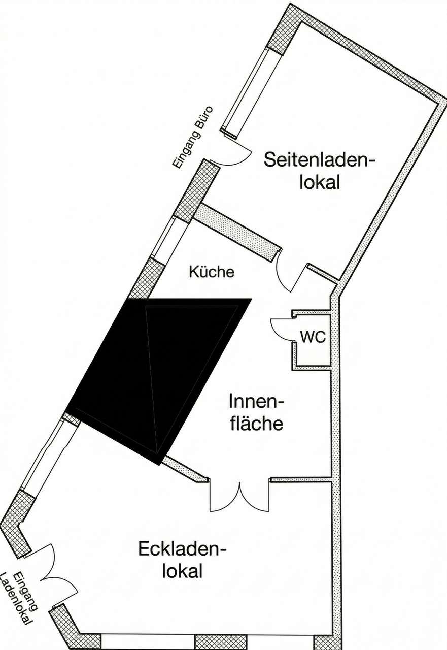 Eck-Ladenlokal (zwei Flächen mit sep. Eingangsmöglichkeit) und großer Schaufensterfront - Südstadt