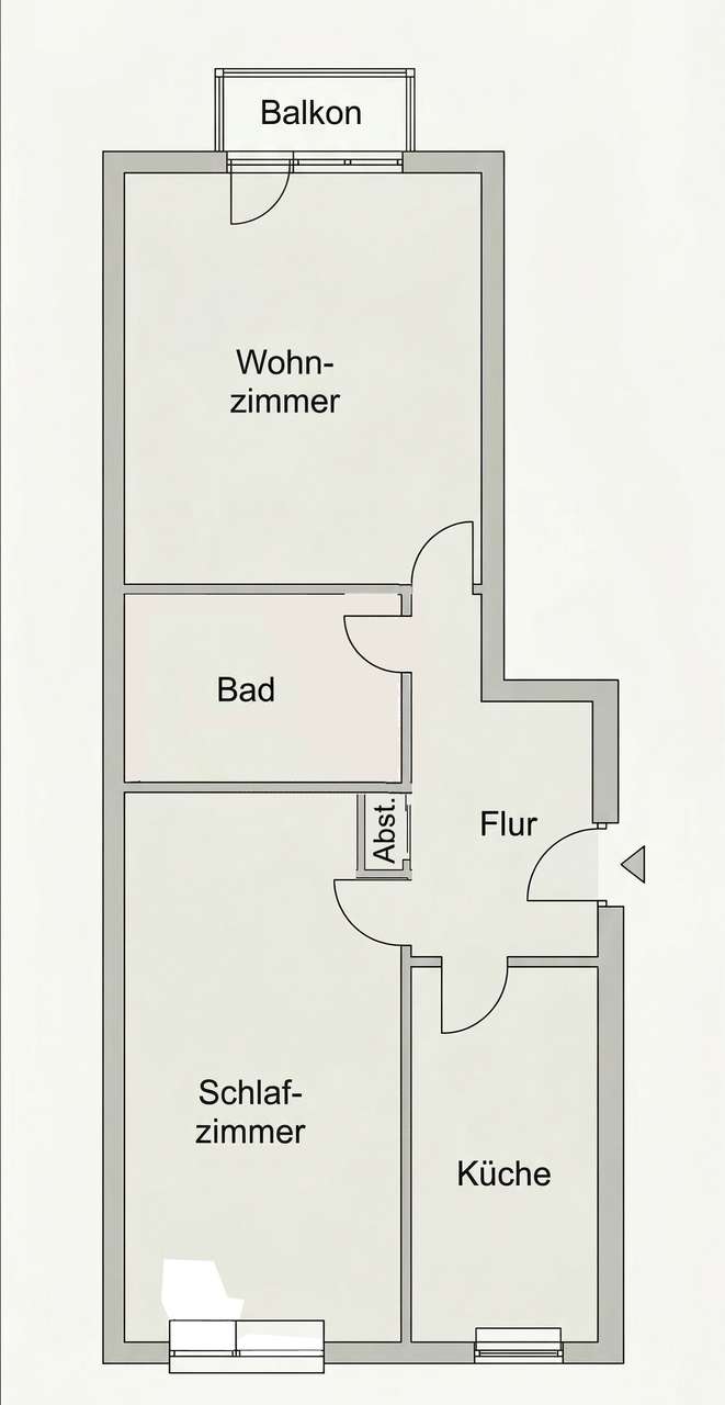 Schöne und Ruhige Zwei - Zimmerwohnung mit Balkon in Köln - Raderberg
