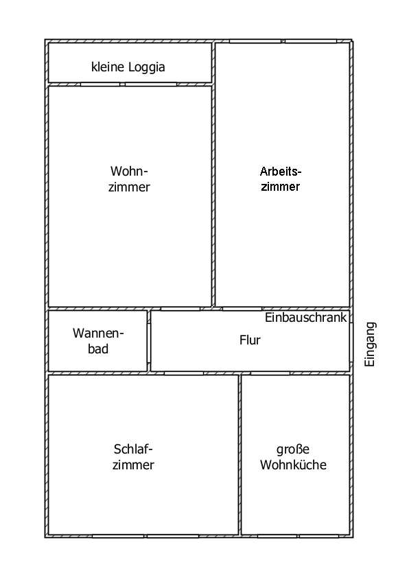 Ruhige Drei Zimmerwohnung mit großer Küche und kleiner Loggia in Neu - Ehrenfeld