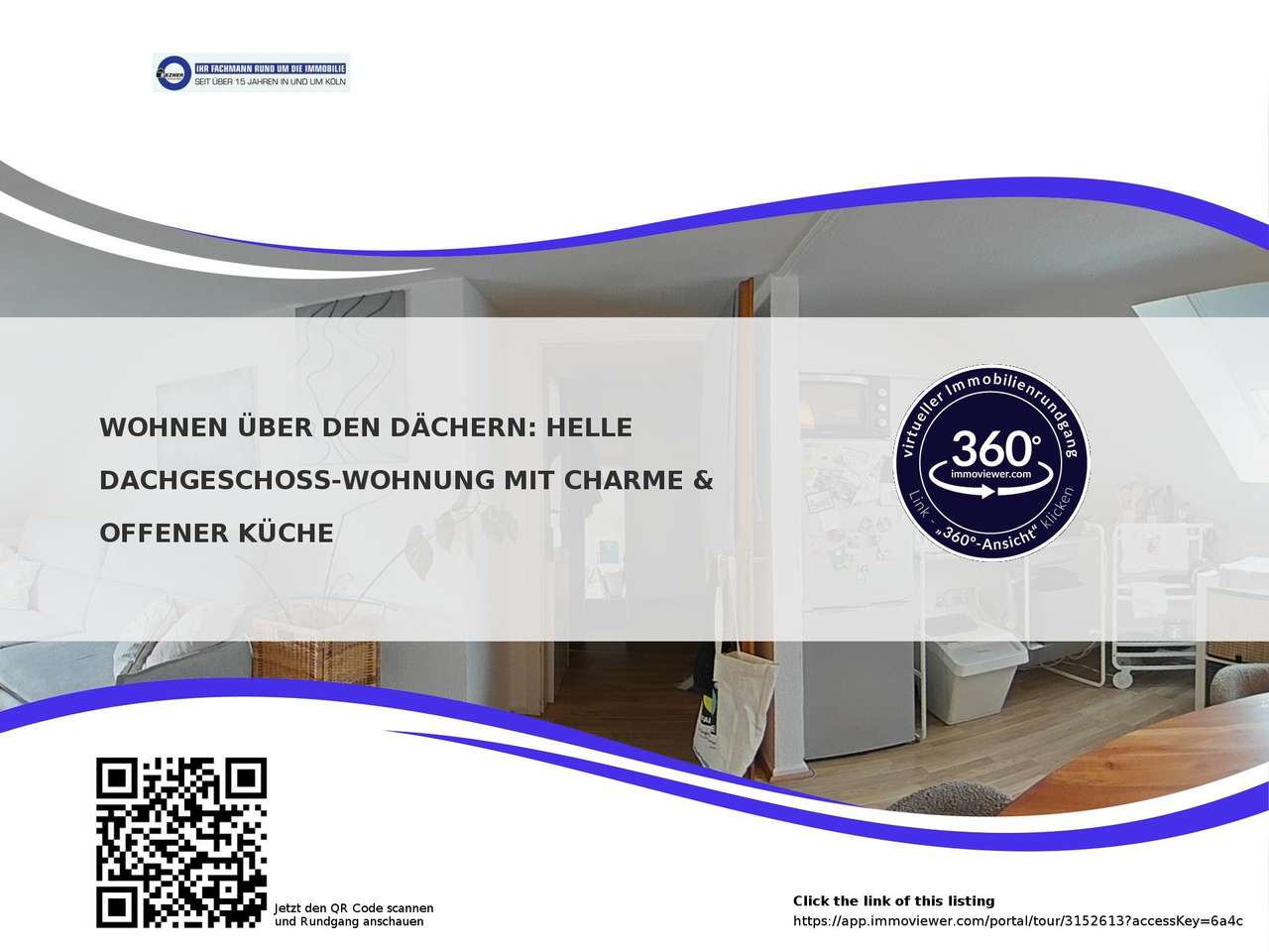 Wohnen über den Dächern: Helle Dachgeschoss-Wohnung mit Charme & offener Küche